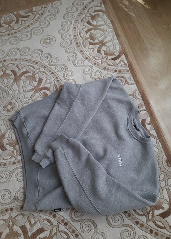 s Beden gri Renk Void Gri Kadın Basic Bisiklet Yaka Sweatshirt