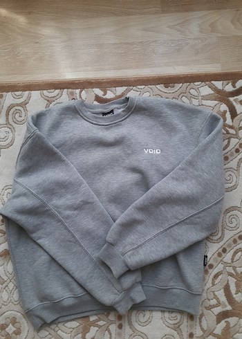 Void Gri Kadın Basic Bisiklet Yaka Sweatshirt