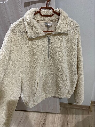 Peluş fermuarlı sweat