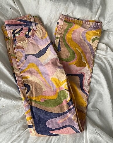 Zara Zara desenli straight pantolon