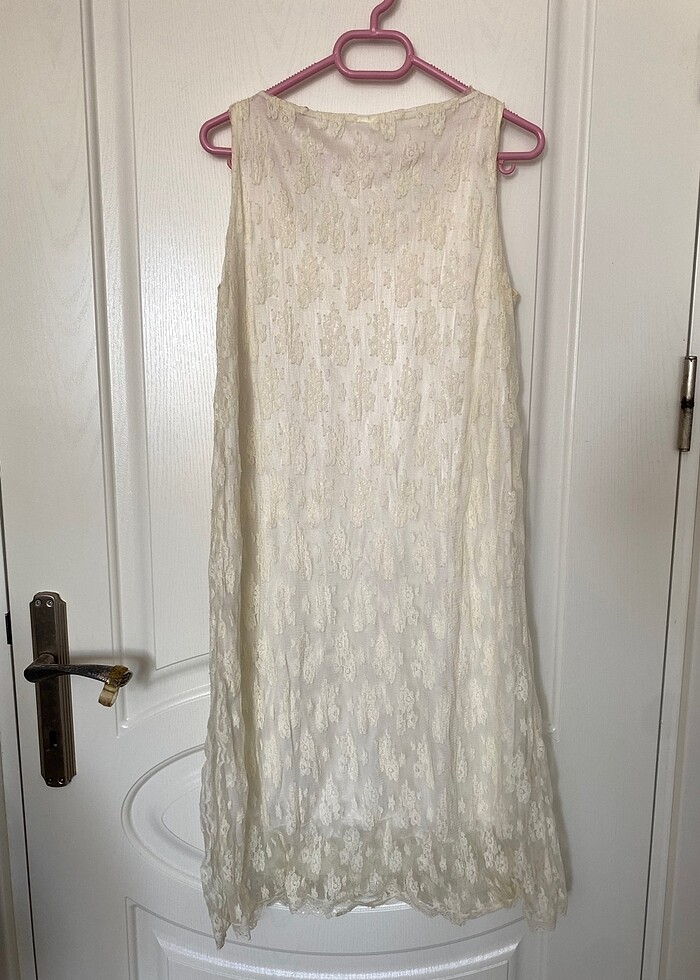 elbise krem - Görsel 3