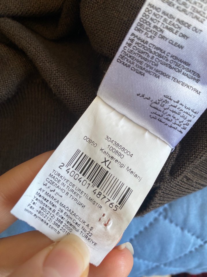 Düğmeli Kahverengi Erkek Keten Kazak - Görsel 4