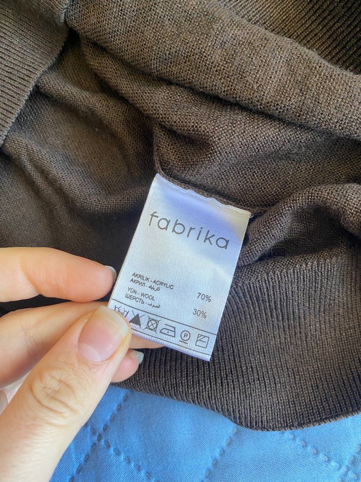 Düğmeli Kahverengi Erkek Keten Kazak - Görsel 3