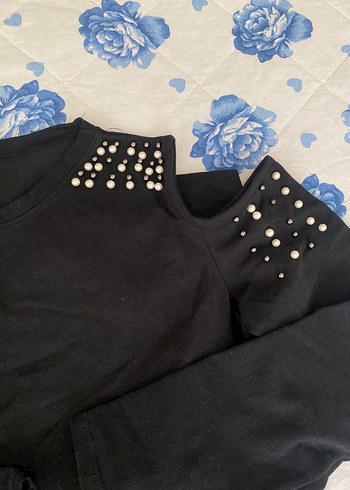 Boncuk Detaylı Siyah Kız Eşofman Takımı - Görsel 3