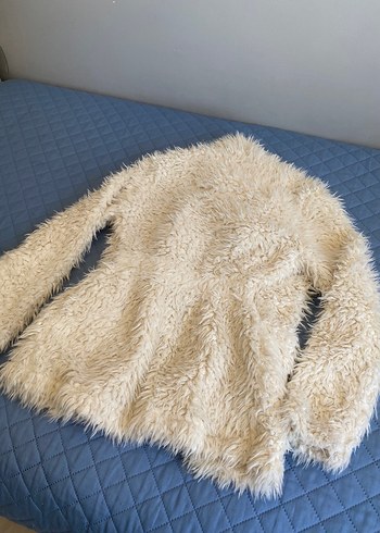 krem peluş ceket - Görsel 4