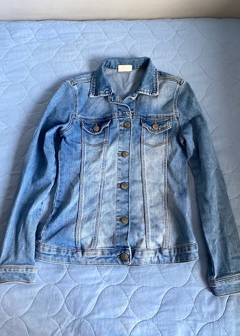 Mavi Düğmeli Kadın Denim Ceket
