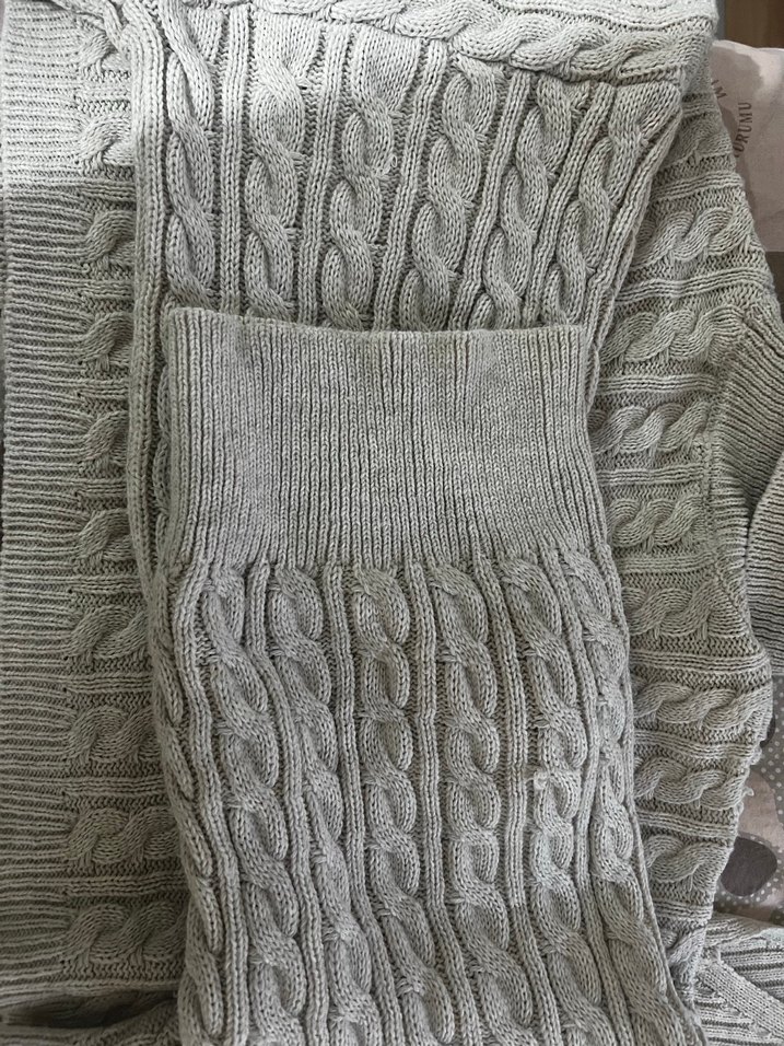 Uzun Bej Yüksek Yakalı Triko Elbise - Görsel 3