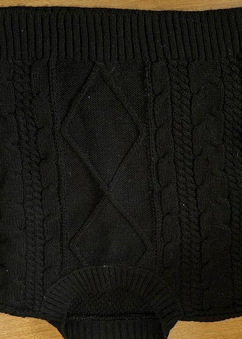 Siyah Örgü Boğazlı Kadın Süveter - Görsel 2