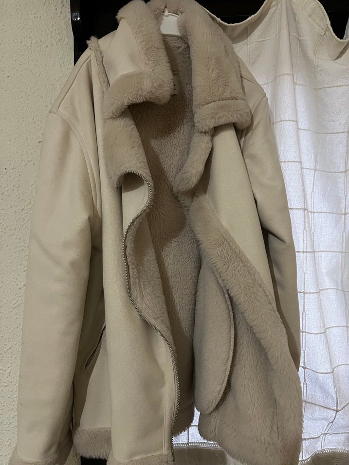 Kürklü Bej Kadın Ceket - Görsel 2