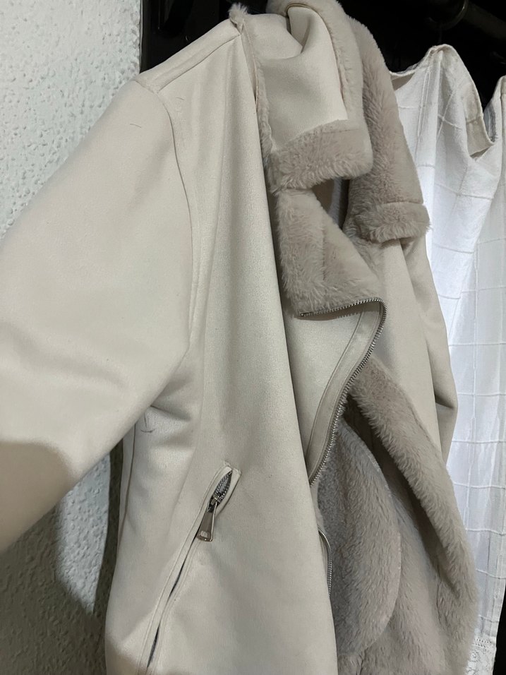 Kürklü Bej Kadın Ceket - Görsel 3