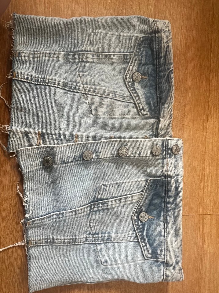 Düğmeli Kot Kısa Kesim Denim Crop - Görsel 2