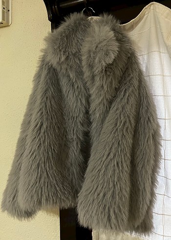 Gri Kadın içi astarlı kürk - Görsel 4