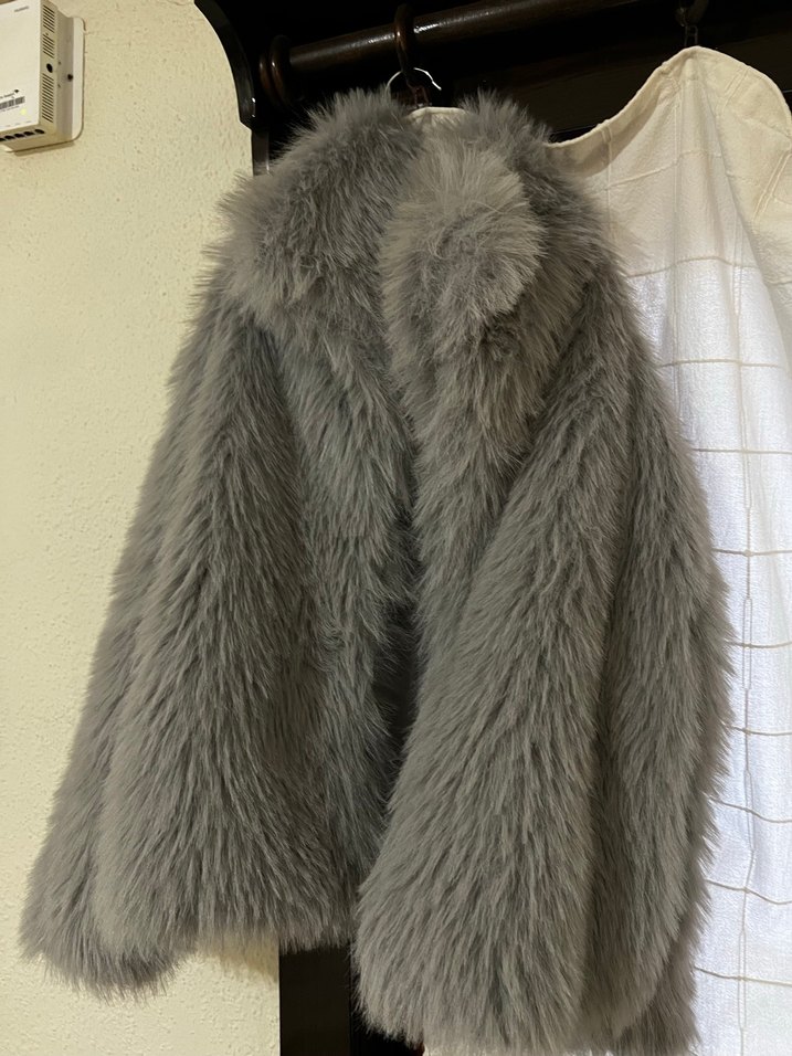 Gri Kadın içi astarlı kürk - Görsel 5