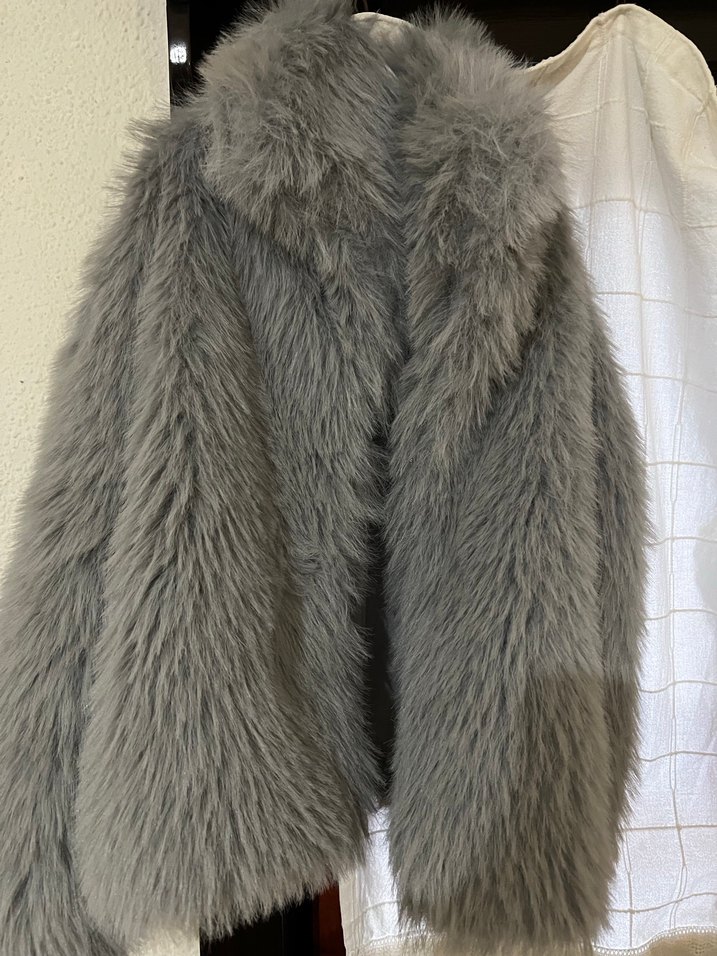 Gri Kadın içi astarlı kürk - Görsel 2