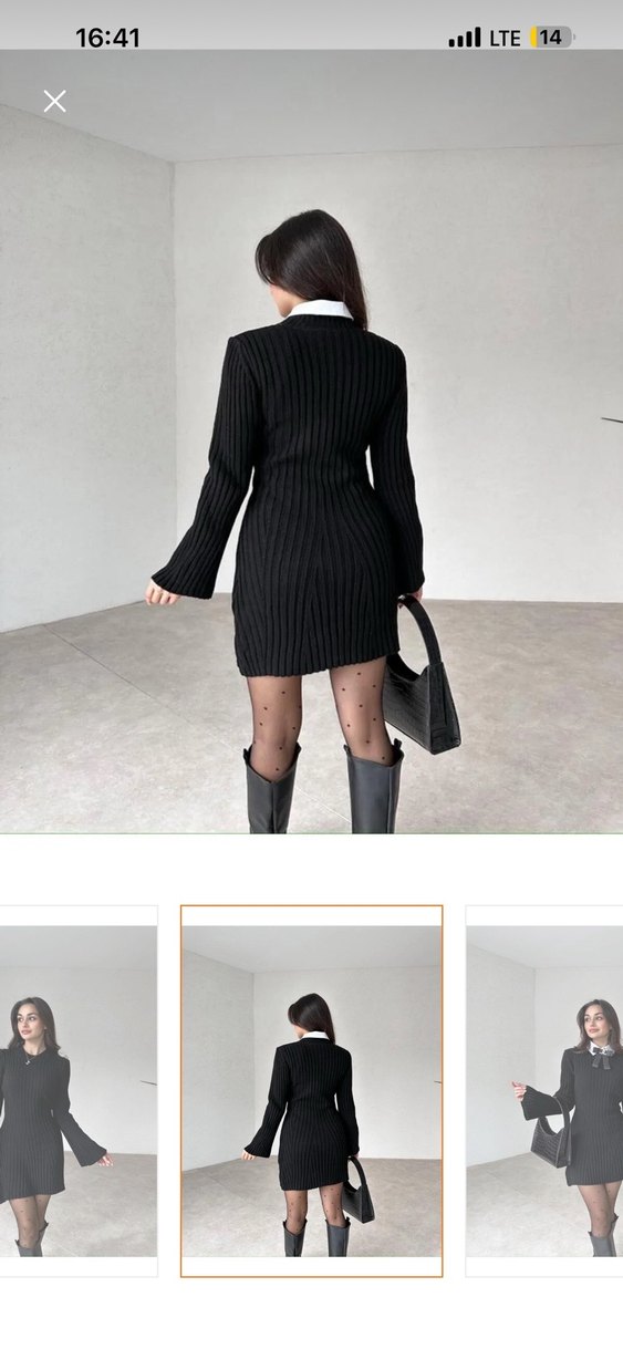 Triko mini elbise - Görsel 3