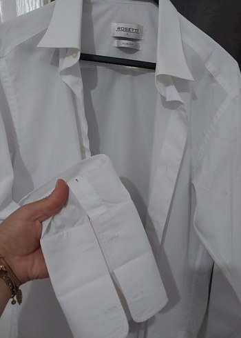 l Beden beyaz Renk Beyaz Slim Fit uzun Kollu Erkek Gömlek