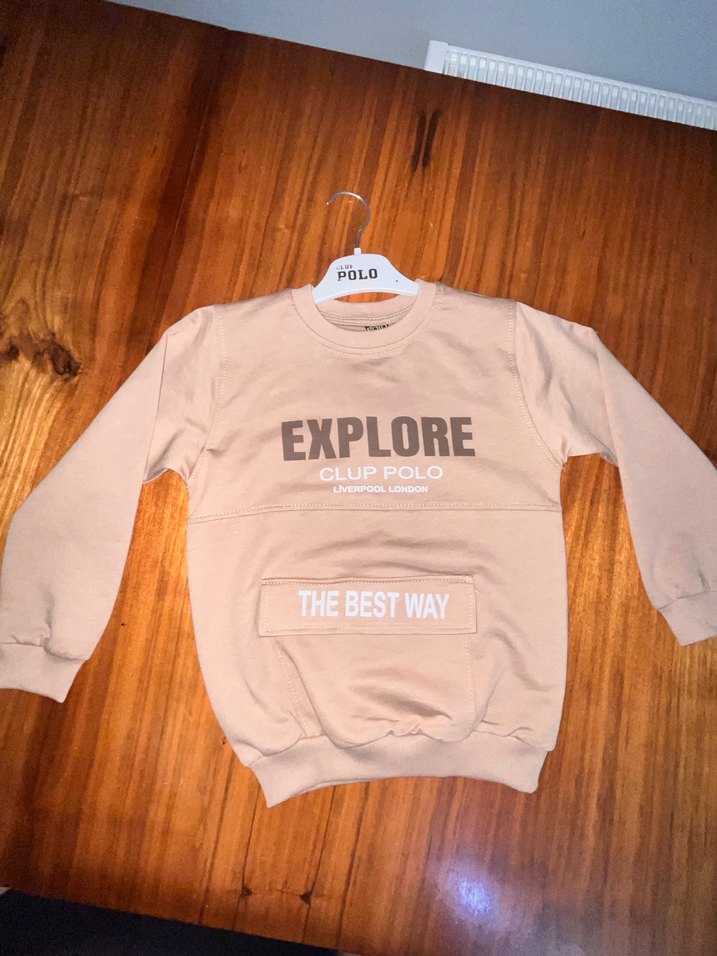 Erkek Çocuk Kahverengi Baskılı Eşofman Takımı - Görsel 2