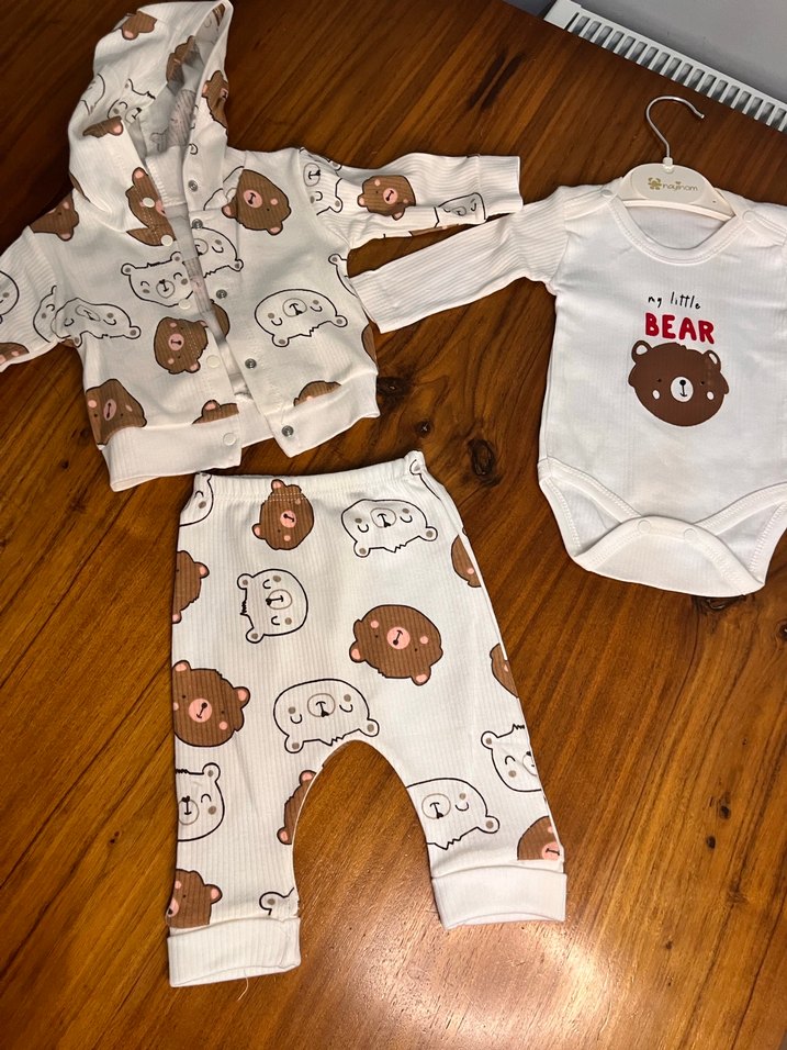 Uzun Kollu Ayıcıklı Bebek Takımı - Görsel 2