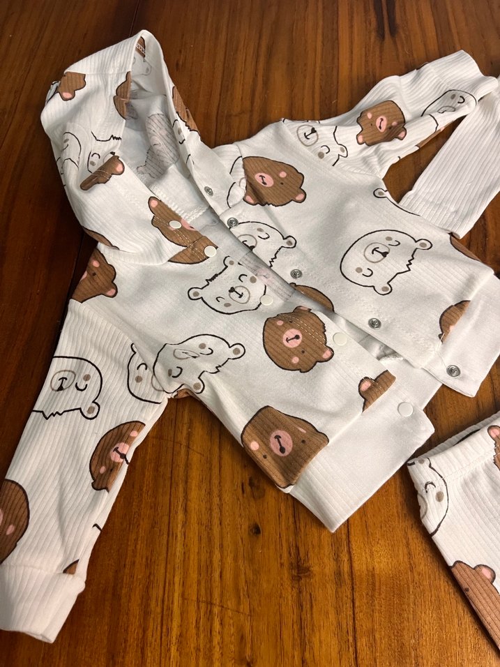 Uzun Kollu Ayıcıklı Bebek Takımı - Görsel 5