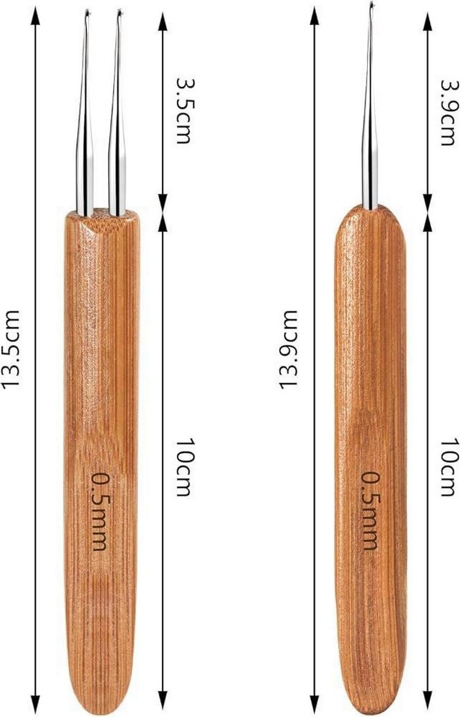 Dreadlocks Tığ, Rasta Kilitleri, 0,5 mm (1 Kanca ve 2 Kanca) - Görsel 3