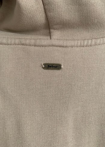 Bej Barbour Baskılı Kapüşonlu Sweatshirt - Görsel 5
