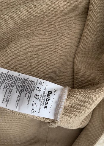 Bej Barbour Baskılı Kapüşonlu Sweatshirt - Görsel 9