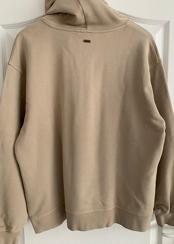 Bej Barbour Baskılı Kapüşonlu Sweatshirt - Görsel 4