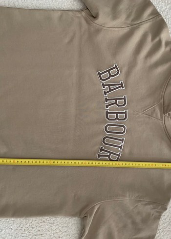 Bej Barbour Baskılı Kapüşonlu Sweatshirt - Görsel 7