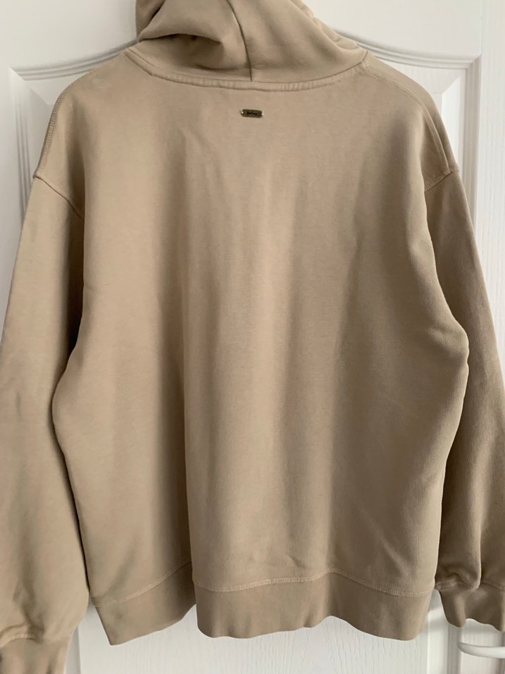 Bej Barbour Baskılı Kapüşonlu Sweatshirt - Görsel 4