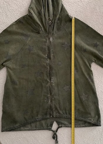 Haki Kapüşonlu Kadın Ceket - Görsel 4