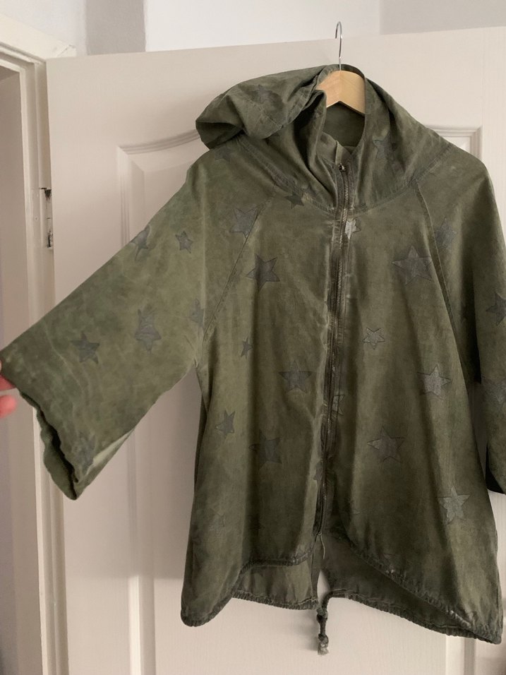 Haki Kapüşonlu Kadın Ceket - Görsel 2