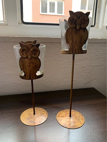 Zara Home Bakır baykuş şamdan mumluk
