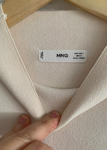 MANGO Bej Kadın Uzun Kollu Bisiklet Yaka Dokuma Kazak - Görsel 3