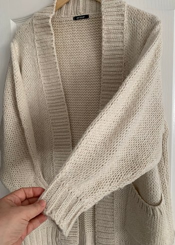 Bej Örgü Kadın Hırka, Rahat ve Salaş - Görsel 2