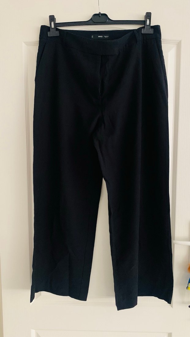 Siyah mango Kadın Kumaş Pantolon - Görsel 4