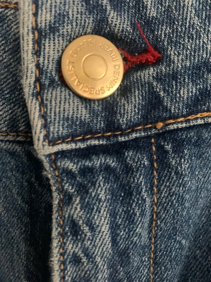 Düğmeli Bol Kesim Mavi Kadın Kot Pantolon - Görsel 2