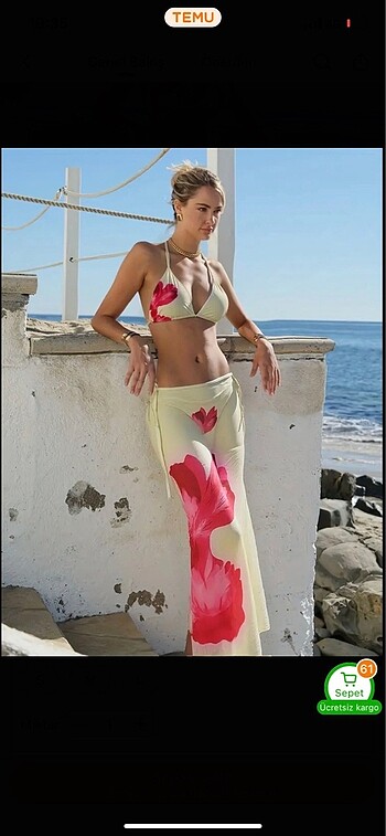 Pareolu bikini takımı