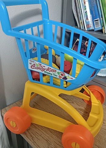 Renkli Oyuncak Alışveriş Arabası - Görsel 2