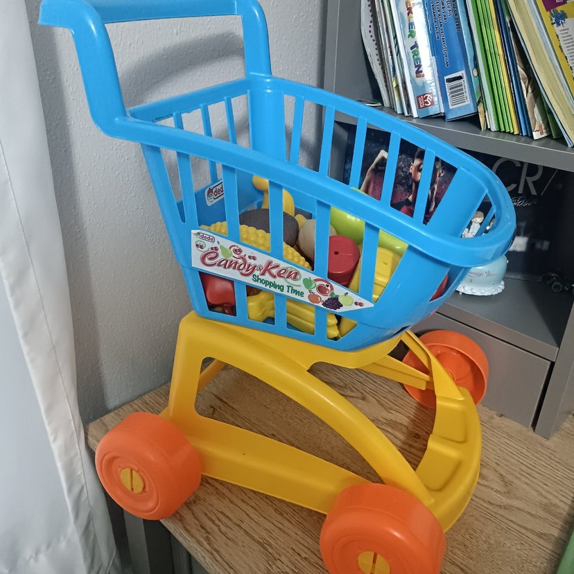 Renkli Oyuncak Alışveriş Arabası - Görsel 2