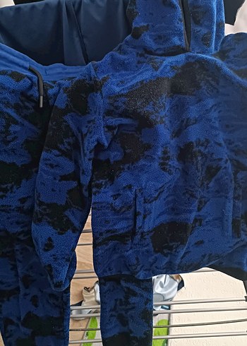 Mavi Tie-Dye Desenli Erkek Polar Sweatshirt - Görsel 2