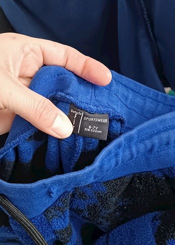 Mavi Tie-Dye Desenli Erkek Polar Sweatshirt - Görsel 5