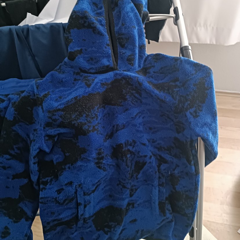 Mavi Tie-Dye Desenli Erkek Polar Sweatshirt - Görsel 3