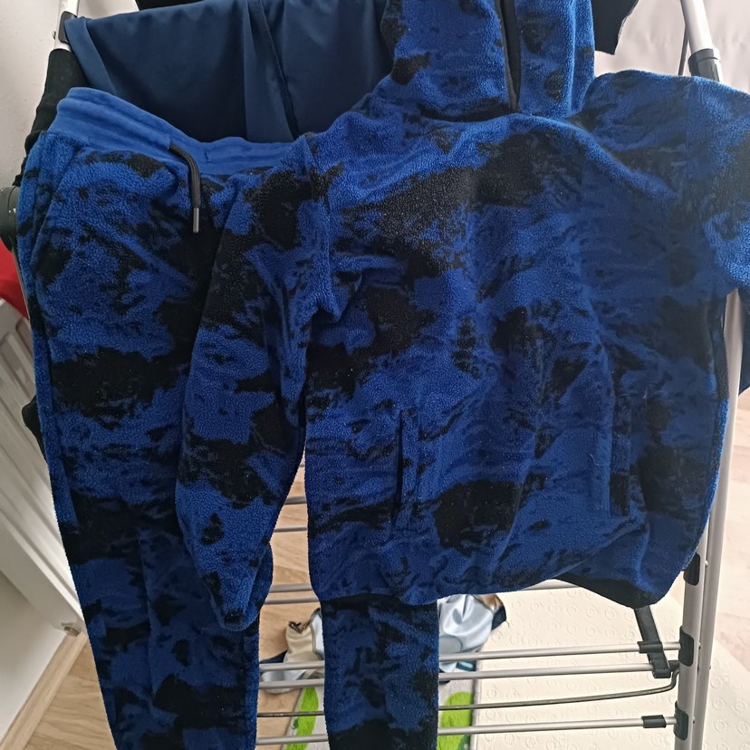 Mavi Tie-Dye Desenli Erkek Polar Sweatshirt - Görsel 2