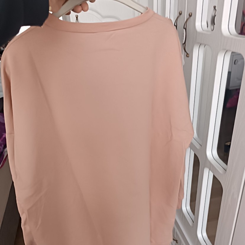Pembe Fırfırlı Uzun Kollu Kadın Sweatshirt - Görsel 4