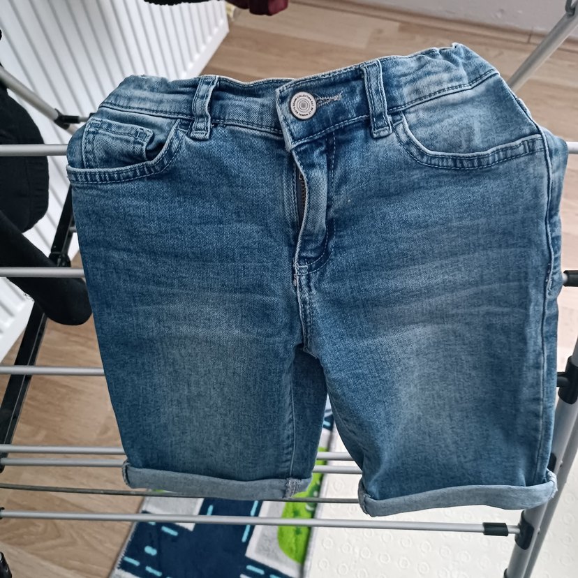 Erkek Çocuk Mavi Dar Kesim Kot Şort - Görsel 4