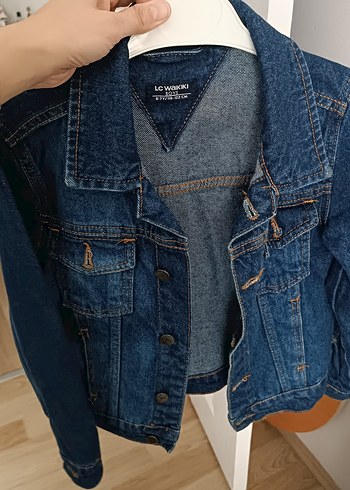 Düğmeli Koyu Mavi Kadın Denim Ceket - Görsel 2