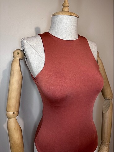 s Beden Kadın Kiremit Bodysuit Bluz