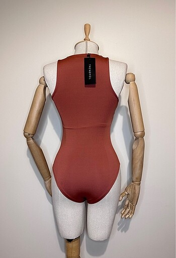 s Beden bordo Renk Kadın Kiremit Bodysuit Bluz