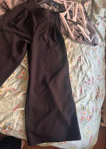 xs Beden Kadın Siyah Pilili Kumaş Pantolon