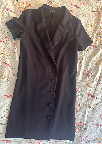 Zara Siyah Düğmeli elbise - Görsel 9